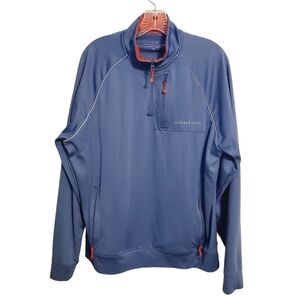 Vineyard Vines | Men's Blue Quarter Zipper Pullover (Size Medium)